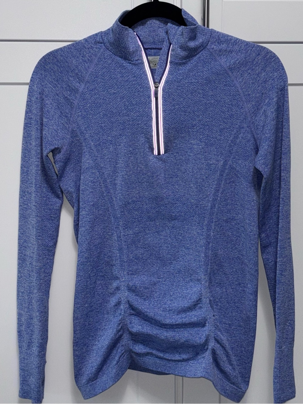 Athleta Small NWOT Blue Heather Quarter-Zip Pullover